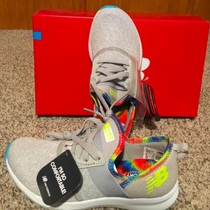 Gray and tie dye New Balance Sneakers